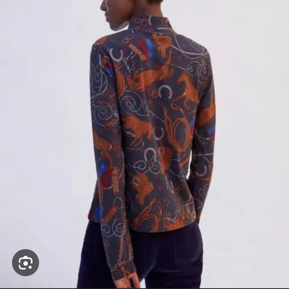 Anthropologie Adventurer Horse Equestrian Western Country Mock Neck Top - Picture 10 of 10